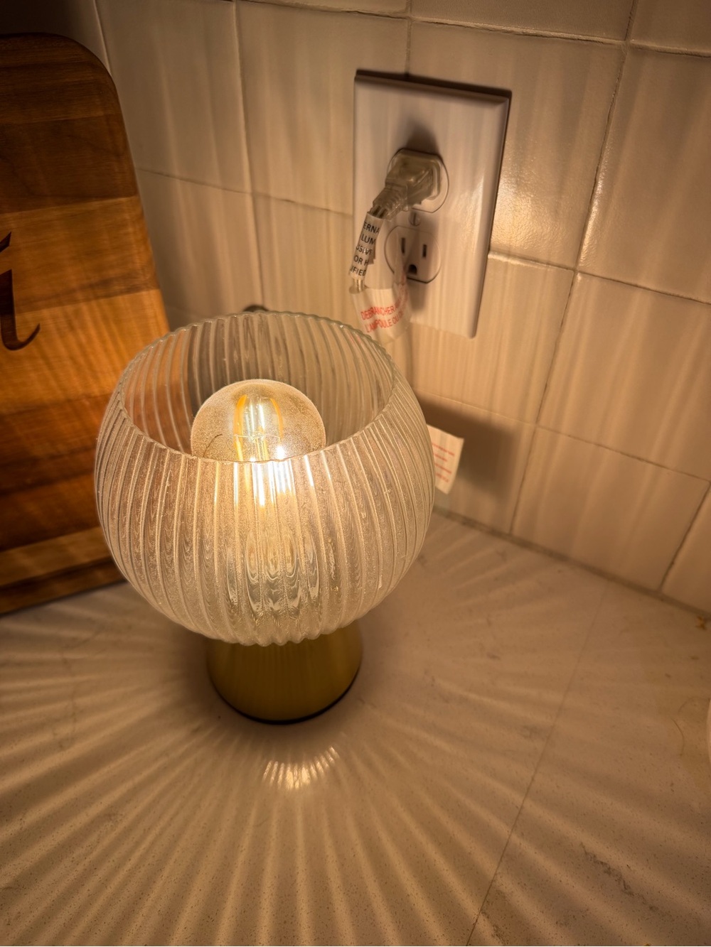 Modern Glass Globe Lamp in Gold